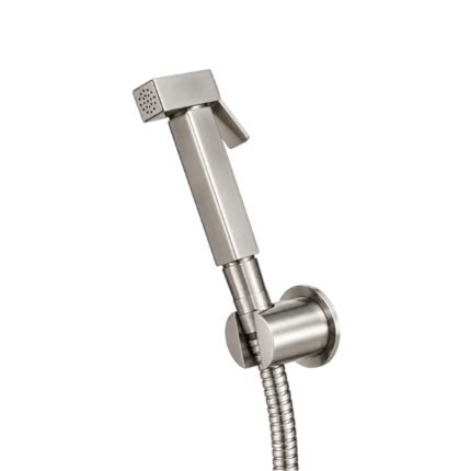 SQUARE C.P Health Faucel Set with Pullout Tube & Hook