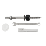 Rack Bolt Screw (Pair) with Brass Nut , Washer , Spanner for Wash Basin / Geyser