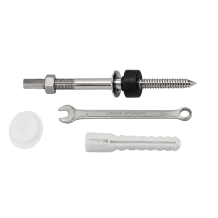 Rack Bolt Screw (Pair) with Brass Nut , Washer , Spanner for Wash Basin / Geyser