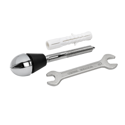 S.S Rack Bolt Screw (Pair) for Wall Mounting Seat with Spanner, Brass Nut & Washer